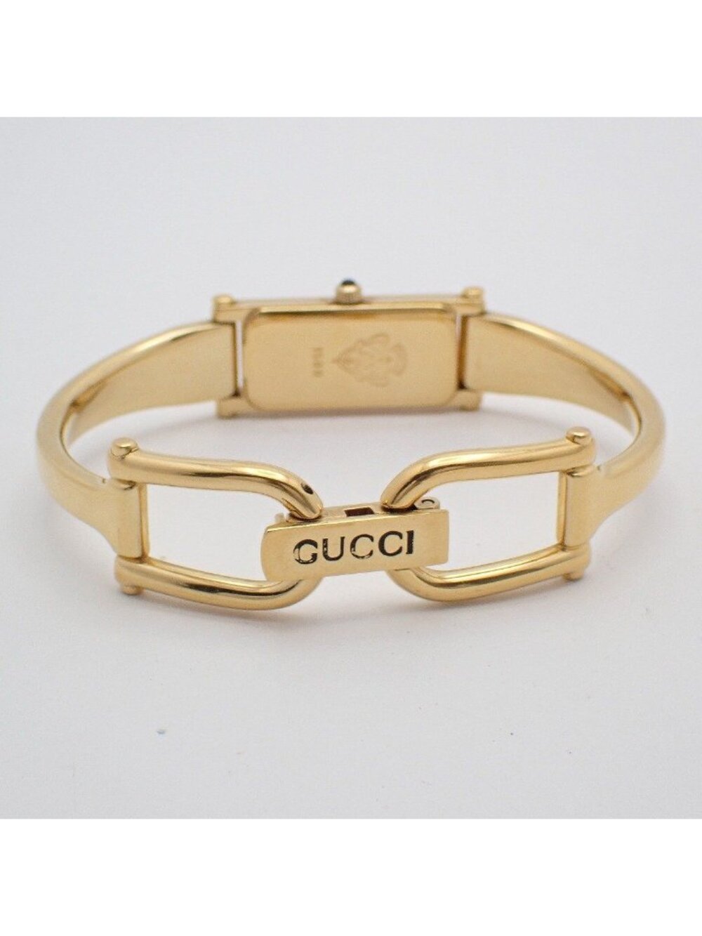 Gucci L Bracelet Watch Quartz Gold Black Dial - Picture 3 of 9